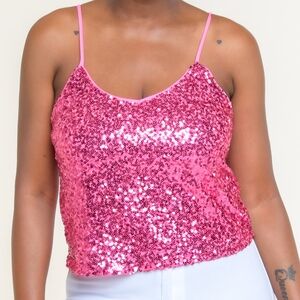 Pink Sequin Tank